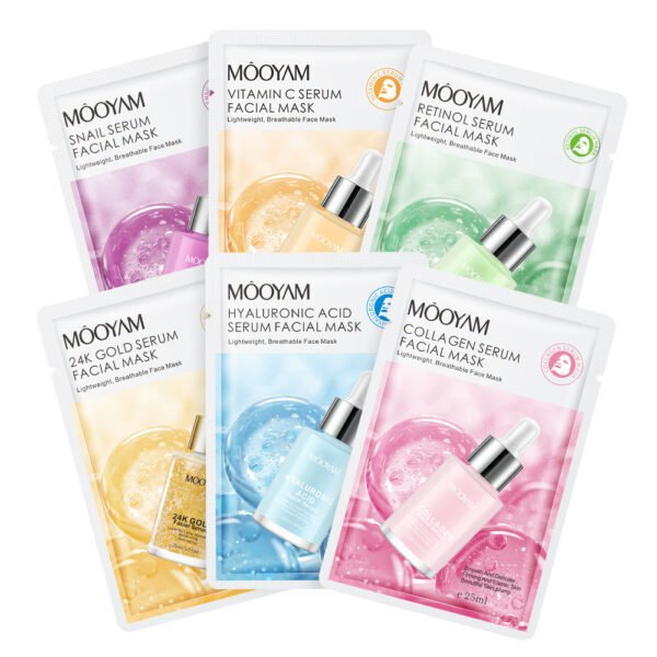 MOOYAM 24K Gold Snail Retinol Essence Mask Moisturizing VC Hyaluronic Acid Collagen Mask Factory Wholesale Private Label OEM