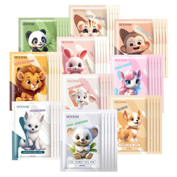 MOOYAM Cartoon Animal Mask Moisturizing Repair Full English Sheet Hyaluronic Acid Moisturizing Mask Factory Wholesale Private Label OEM - Image 3