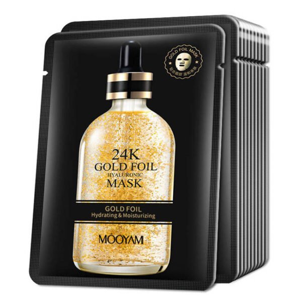 MOOYAM 24K Mask Moisturizing Hydrating Gold Hyaluronic Acid Bio-Collagen Mask Factory Wholesale Private Label OEM - Image 2