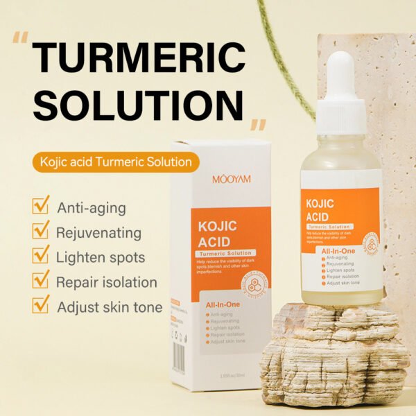 MOOYAM Turmeric Kojic Acid Essence Liquid Whitening Anti-Acne Facial Essence Factory Wholesale Private Label OEM - Image 3
