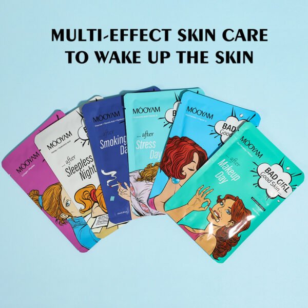 MOOYAM Niacinamide Mask Hydrating Hyaluronic Acid Mask BAD GIRL Series Red Ginseng Honey Bamboo Charcoal Mask Manufacturer Wholesale Private Label OEM - Image 3