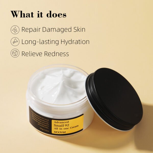 MOOYAM Advanced Snail 92 All in one Cream Hydrating Moisturizing Snail Cream Factory Wholesale Private Label OEM - Image 3