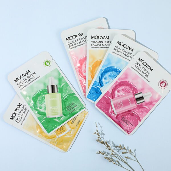 MOOYAM 24K Gold Snail Retinol Essence Mask Moisturizing VC Hyaluronic Acid Collagen Mask Factory Wholesale Private Label OEM - Image 4