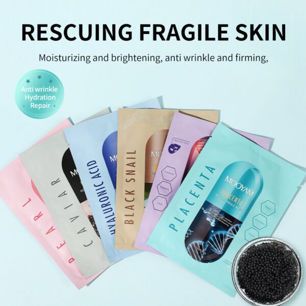 MOOYAM Collagen Mask Snail Pearl Mask Hydrating and Moisturizing Sheep Placenta Hyaluronic Acid Caviar Mask Manufacturer Wholesale Private Label OEM - Image 4
