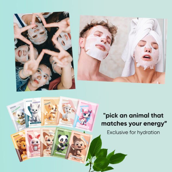 MOOYAM Cartoon Animal Mask Moisturizing Repair Full English Sheet Hyaluronic Acid Moisturizing Mask Factory Wholesale Private Label OEM - Image 5