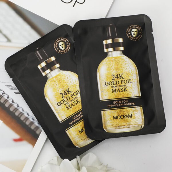 MOOYAM 24K Mask Moisturizing Hydrating Gold Hyaluronic Acid Bio-Collagen Mask Factory Wholesale Private Label OEM - Image 4