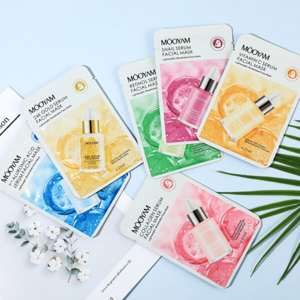 MOOYAM 24K Gold Snail Retinol Essence Mask Moisturizing VC Hyaluronic Acid Collagen Mask Factory Wholesale Private Label OEM - Image 5